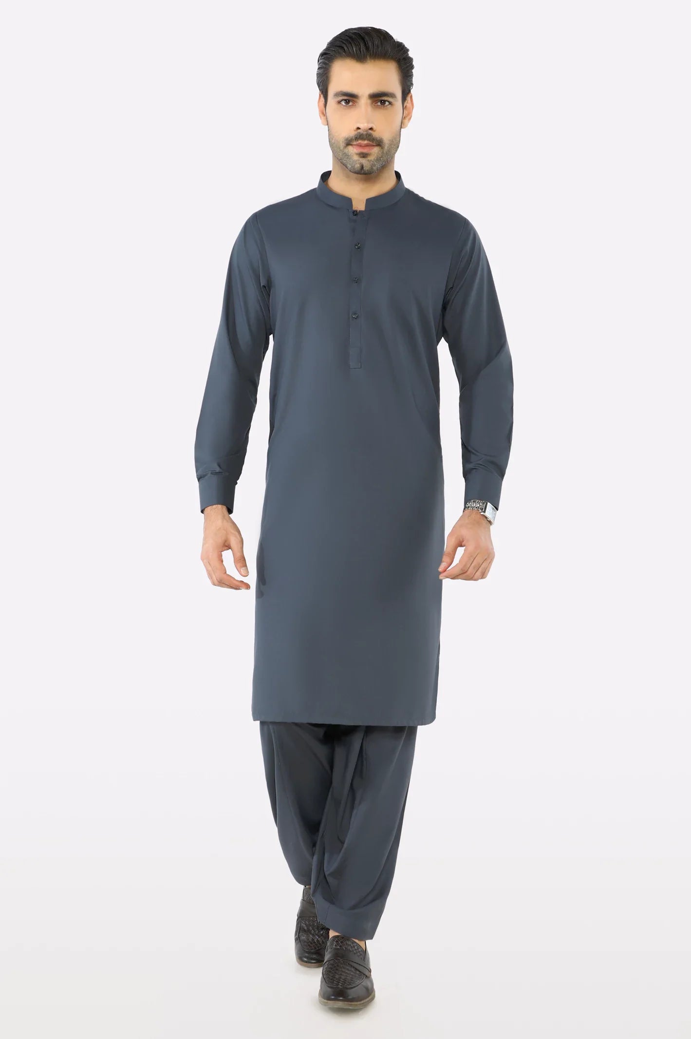 Dark Grey Wash & Wear Shalwar Kameez