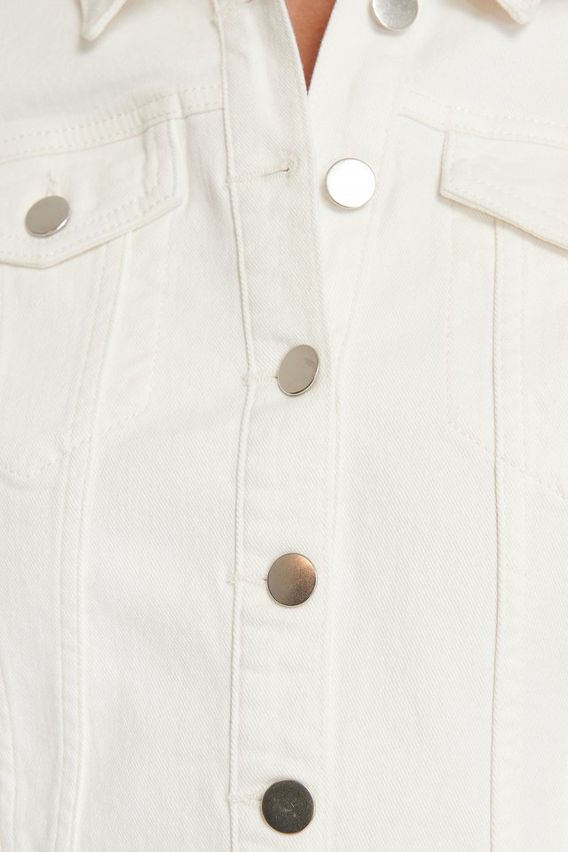 Women White Solid Jacket
