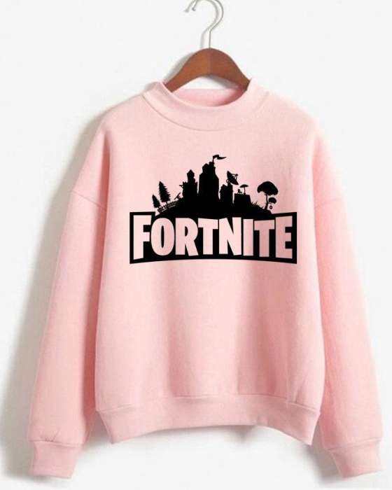 BABY PINK FORTNITE Sweatshirt Sweat Shirt O Neck Full Sleeves Casual Tshirt FOR WOMEN - HB INDUSTRIES - Hoodies & Sweatshirts -