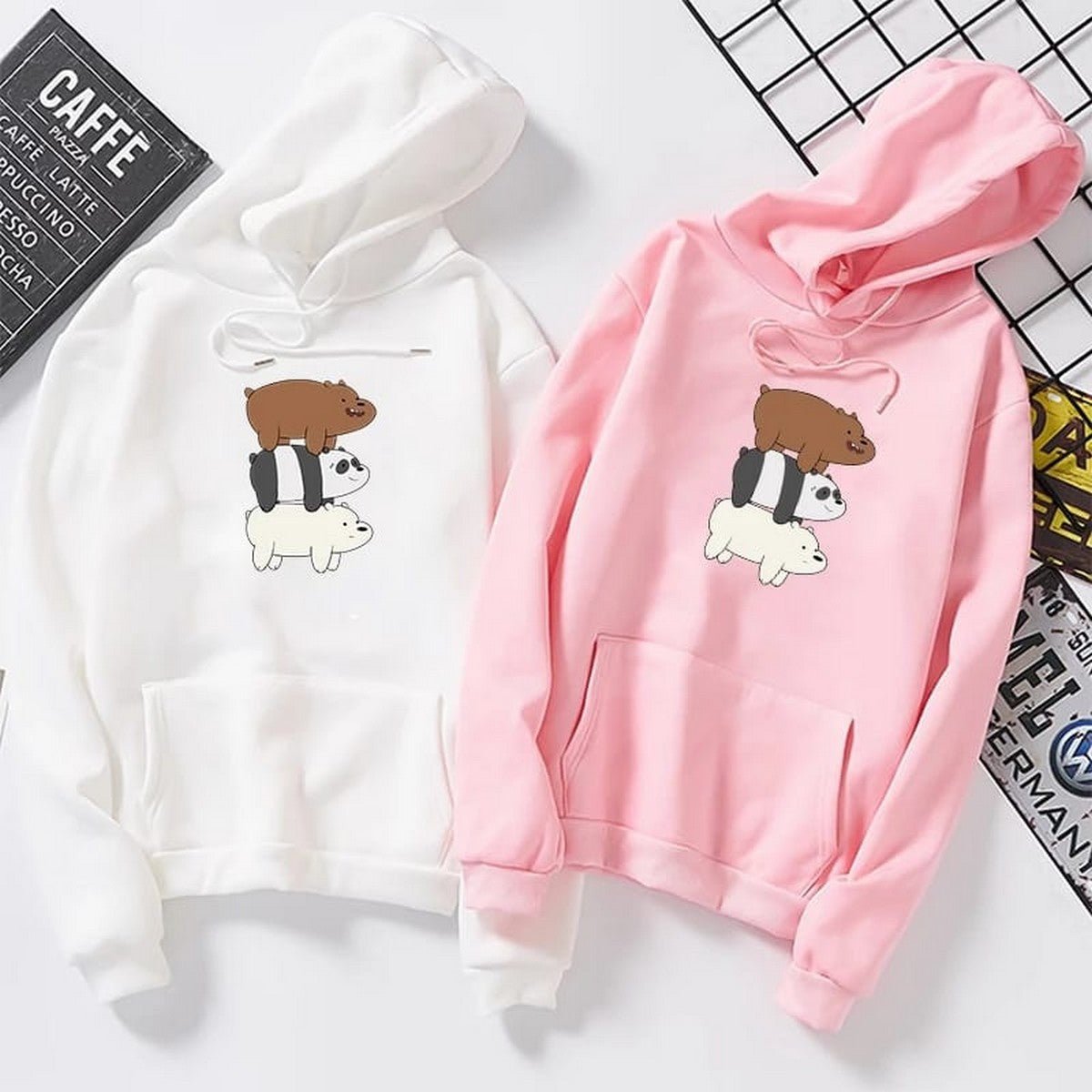 Bare Bears Fleece Full Sleeves Pull Over Hoodie For Women - HB INDUSTRIES - Hoodies & Sweatshirts -