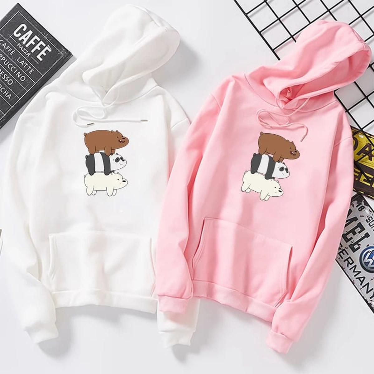 Bare Bears Fleece Full Sleeves Pull Over Hoodie For Women - HB INDUSTRIES - Hoodies & Sweatshirts -