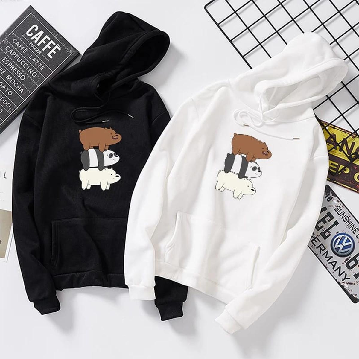 Bare Bears Fleece Full Sleeves Pull Over Hoodie For Women - HB INDUSTRIES - Hoodies & Sweatshirts -