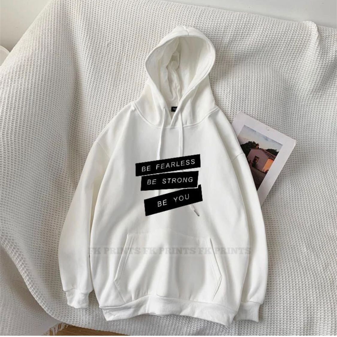 Be Strong Printed Fleece Full Sleeves Pull Over Hoodie - HB INDUSTRIES - Hoodie & Sweatshirt -