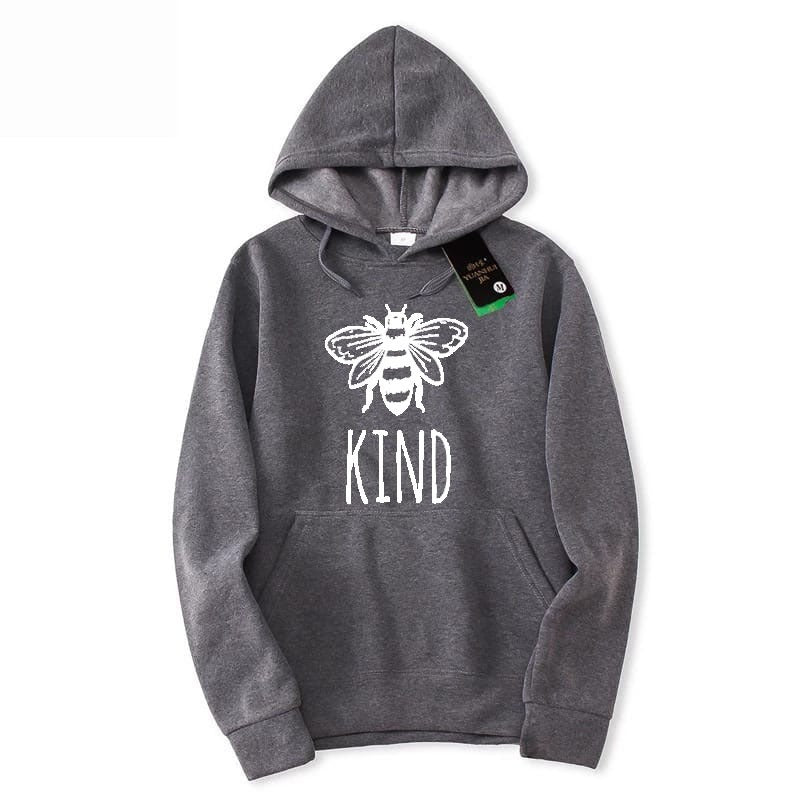 Bee Kind Printed Fleece Full Sleeves Pull Over Hoodie For Women And Men - HB INDUSTRIES - Hoodies & Sweatshirts -