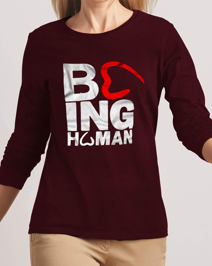 Being Human New Fashion Maroon High Graphic Excellent Quality T - shirt - HB INDUSTRIES - Tops & T - Shirts -