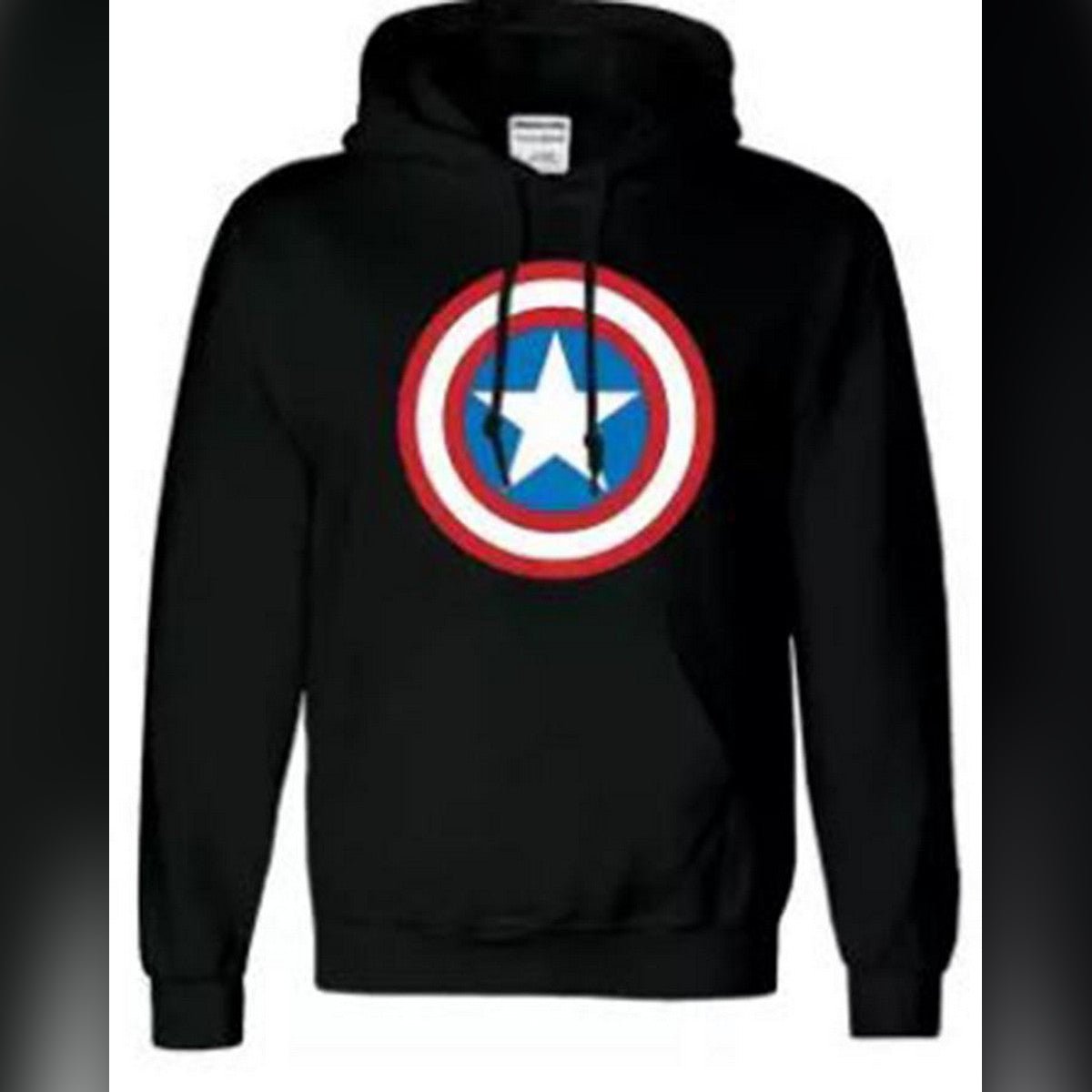Black Cotton Printed Captain America Hoodie For Men - HB INDUSTRIES - Hoodie & Sweatshirt -