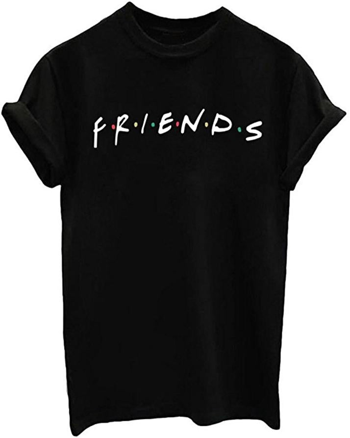 Black F.r.i.e.n.d.s Cotton Printed T - Shirt For Women - HB INDUSTRIES - Tops & T - Shirts -