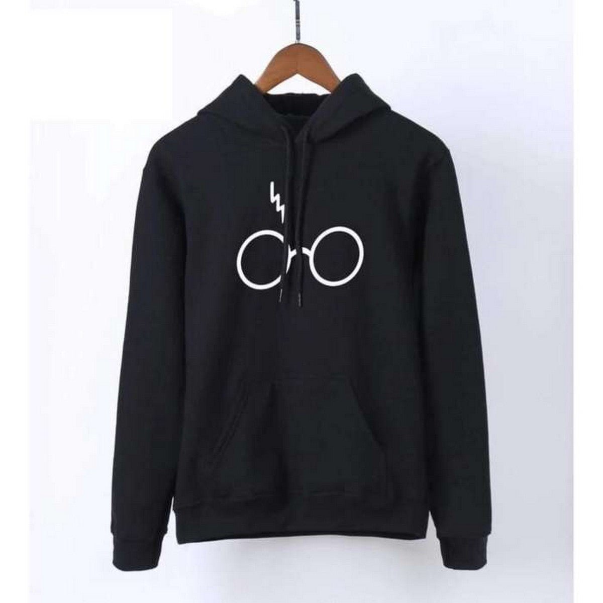 Black Harry Potter Printed Fleece Hoodie for Men - HB INDUSTRIES - Hoodie & Sweatshirt -