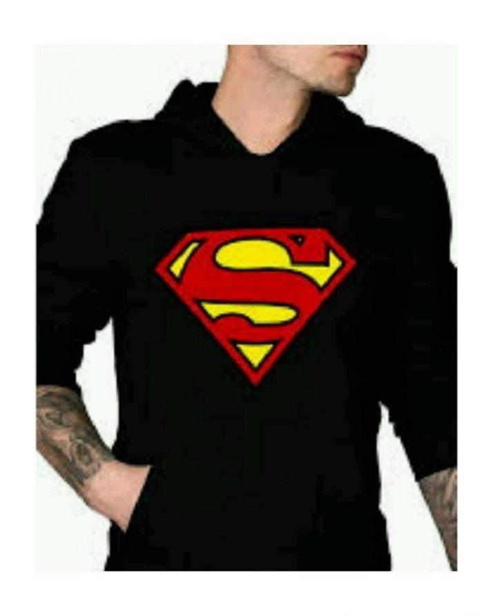 Black Hoody Supermen Hoody For Mens Fit Hoodie Mens - HB INDUSTRIES - Hoodie & Sweatshirt -