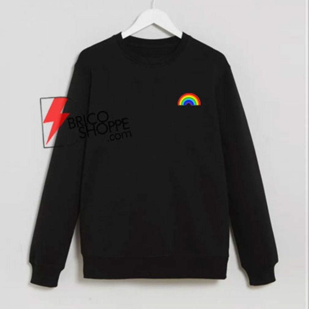Black Rainbow Fleece Full Sleeves Pull Over Sweatshirt For Women - HB INDUSTRIES - Hoodies & Sweatshirts -