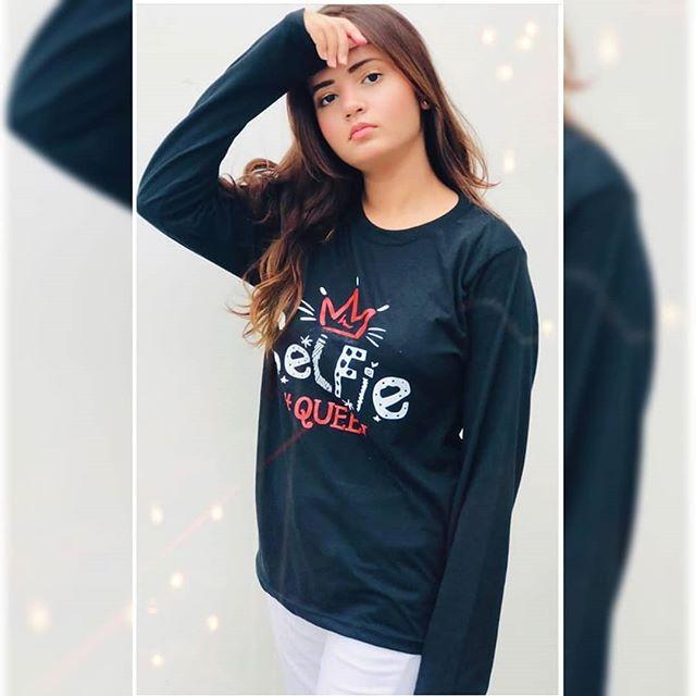 Black Selfie Queen Printed T - shirt For Womens - HB INDUSTRIES - Tops & T - Shirts -