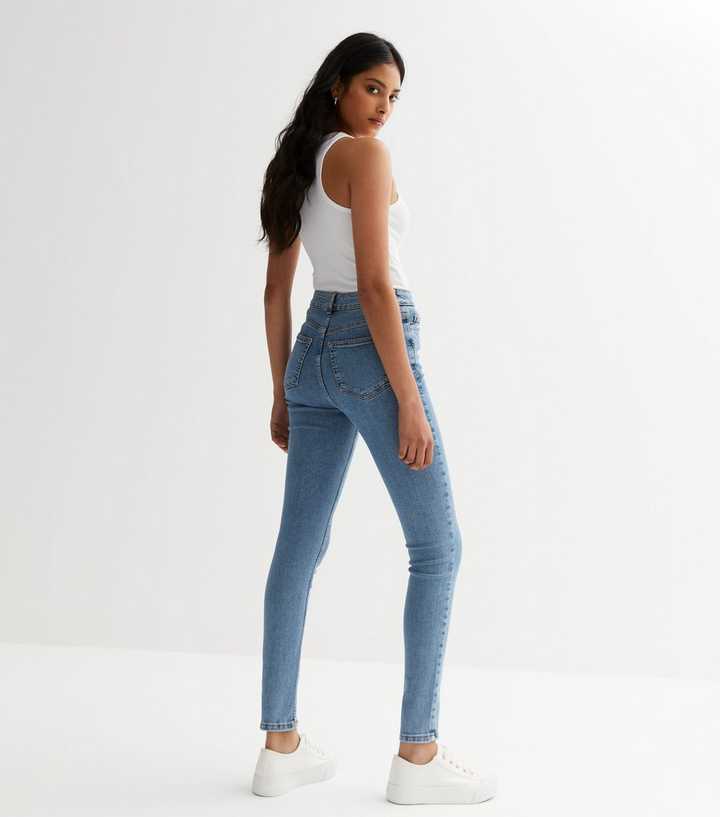 Blue Mid Rise Amie Skinny Jeans - HB INDUSTRIES - Jeans -