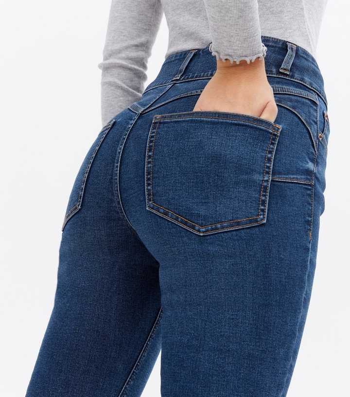 Blue Rinse Wash Lift & Shape High Waist Yazmin Skinny Jeans - HB INDUSTRIES - Jeans -