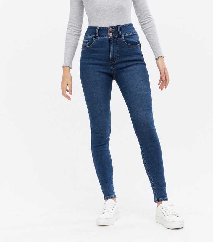 Blue Rinse Wash Lift & Shape High Waist Yazmin Skinny Jeans - HB INDUSTRIES - Jeans -