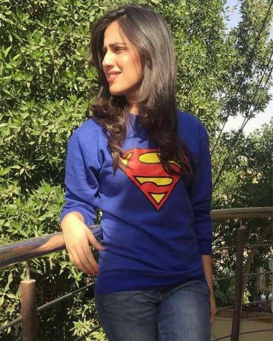 Blue Superman Print Sweat Shirt for womens 1025 - HB INDUSTRIES - Hoodies & Sweatshirts -