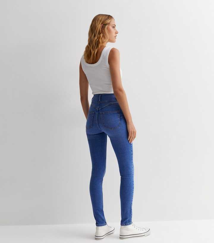 Bright Blue Lift & Shape High Waist Skinny Jeans - HB INDUSTRIES - Jeans -