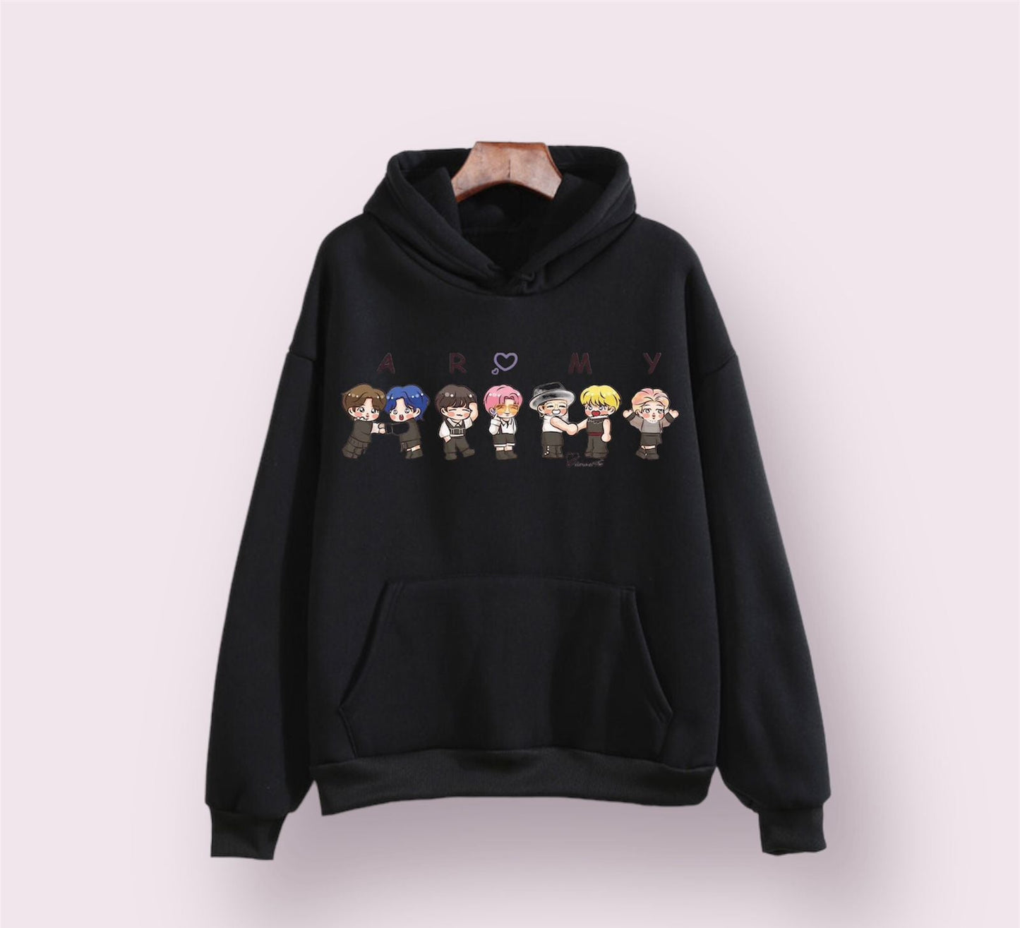 BTS Army Anime Fleece Full Sleeves Pull Over Hoodie For Women - HB INDUSTRIES - Hoodies & Sweatshirts -