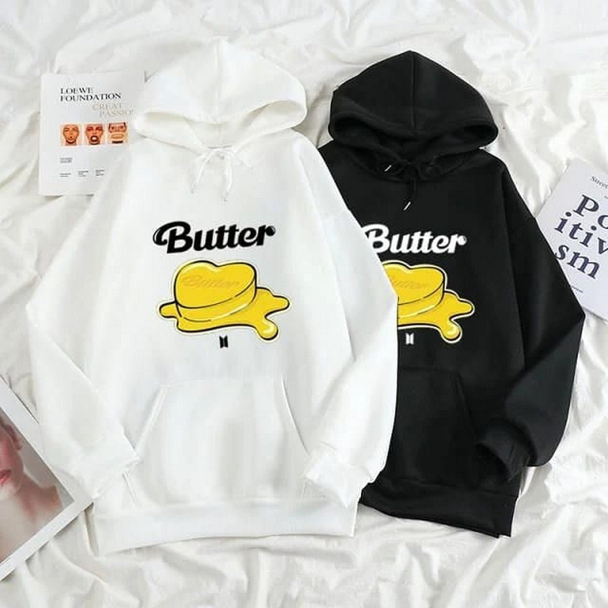 BTS New Printed Fleece Full Sleeves Pull Over Hoodie For Women - HB INDUSTRIES - Hoodies & Sweatshirts -