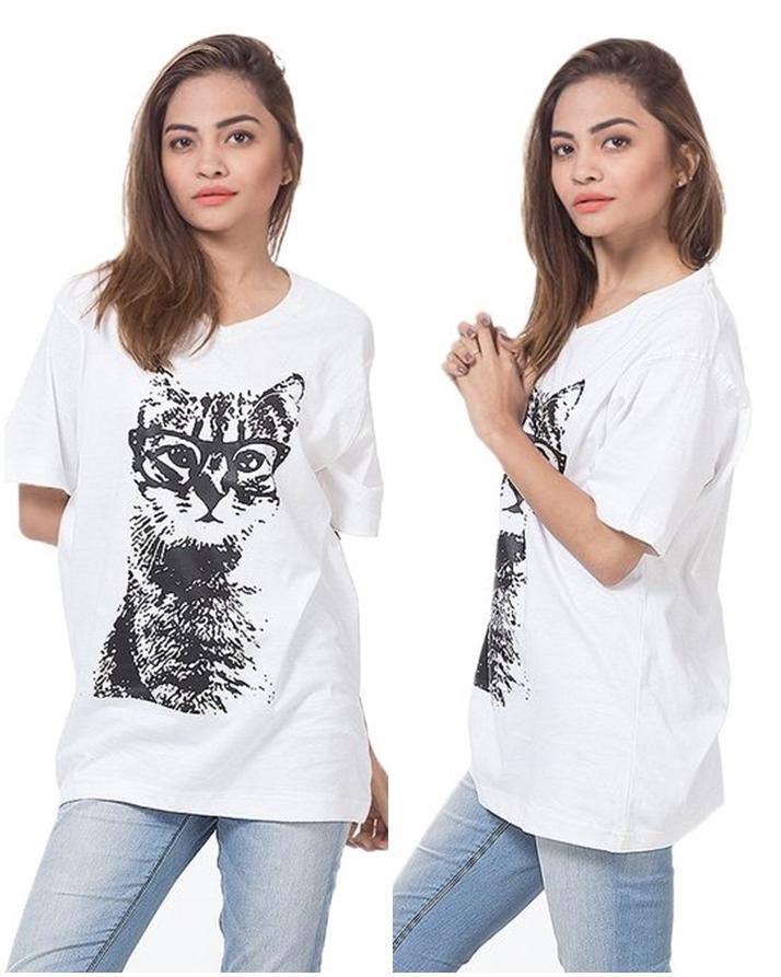 Cat Printed T - Shirt For Her - HB INDUSTRIES - Tops & T - Shirts -