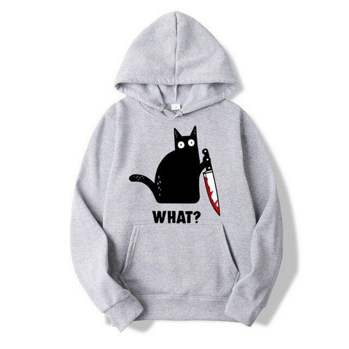 Cat What Printed Fleece Full Sleeves Pull Over Hoodie For Women - HB INDUSTRIES - Hoodies & Sweatshirts -