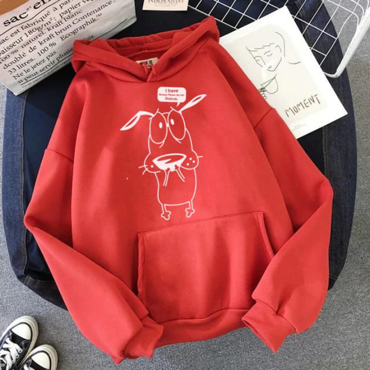 Courage The Cowardly Dog Fleece Full Sleeves Pull Over Hoodie For Women - HB INDUSTRIES - Hoodies & Sweatshirts -