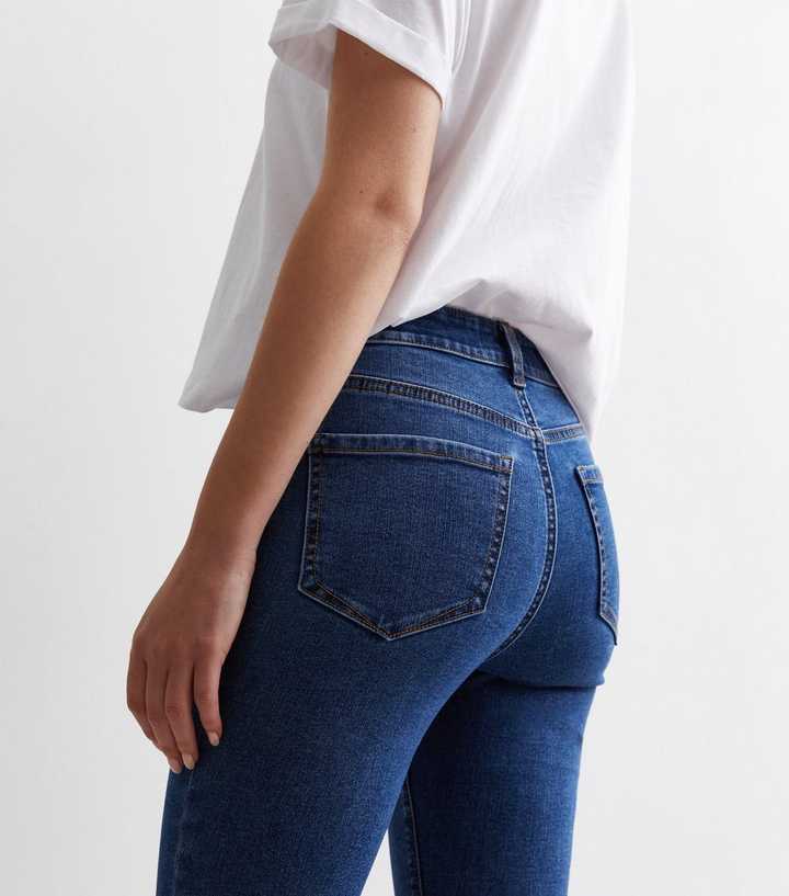 Dark Blue Mid Rise Skinny Jeans - HB INDUSTRIES - Jeans -