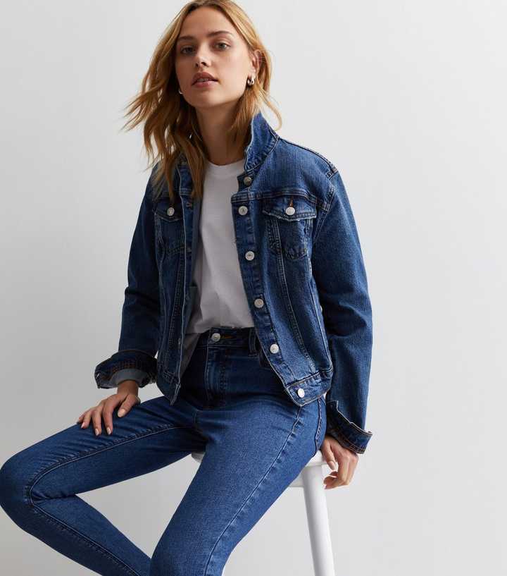 Dark Blue Mid Rise Skinny Jeans - HB INDUSTRIES - Jeans -