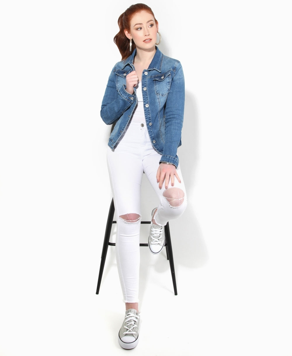 Women Blue Solid Jacket