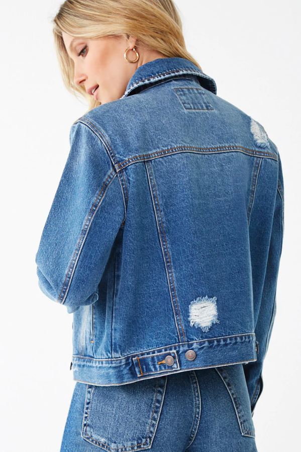 Distressed Women Jacket - HB INDUSTRIES - Denim Jackets -