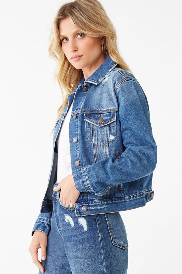 Distressed Women Jacket - HB INDUSTRIES - Denim Jackets -