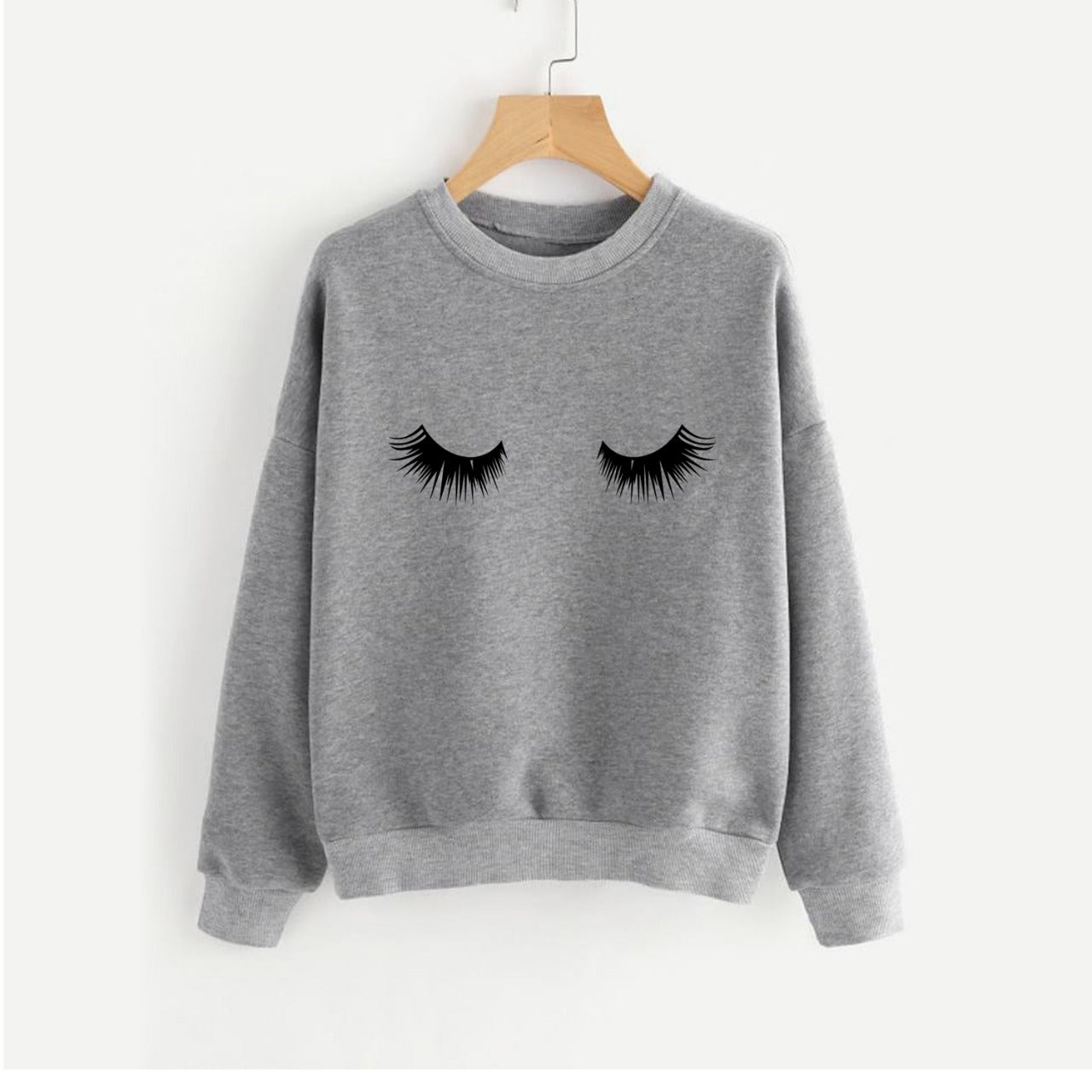 Eye Printed Fleece Full Sleeves Pull Over Sweatshirt For Women - HB INDUSTRIES - Hoodies & Sweatshirts -