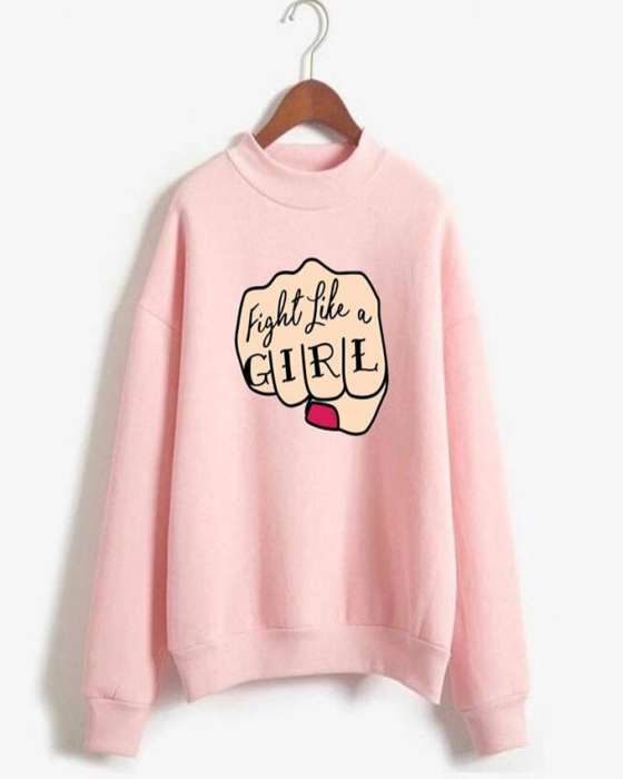 Fight Like a Printed Sweat Shirt For womens 232 - HB INDUSTRIES - Hoodies & Sweatshirts -