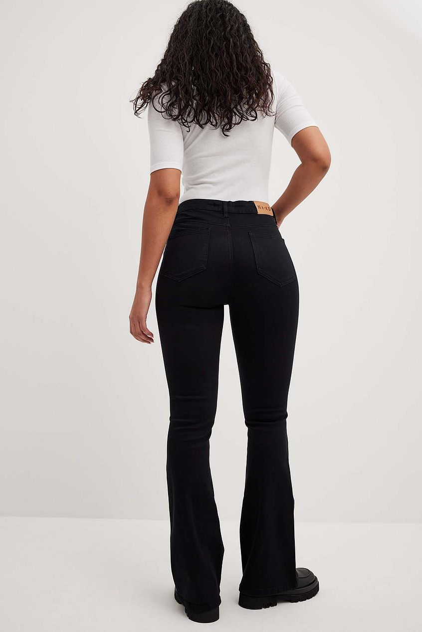 Flared High Waist Stretch Jeans For Womens - HB INDUSTRIES - Jeans -
