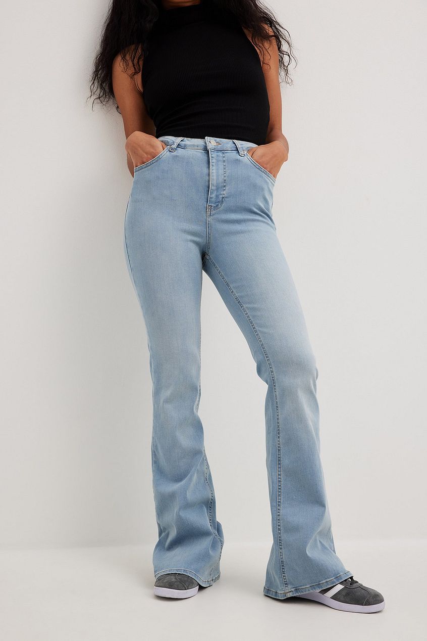 Flared High Waist Stretch Jeans For Womens - HB INDUSTRIES - Jeans -