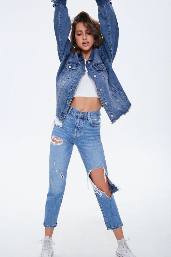 Frayed Women Jacket - HB INDUSTRIES - Denim Jackets -