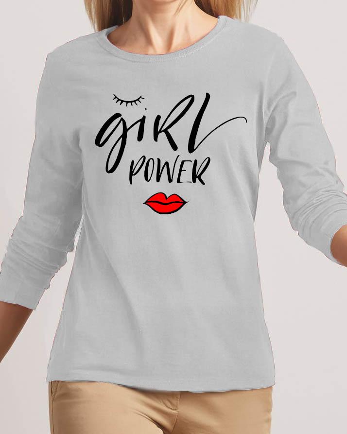 Girl Power New Fashion Grey High Graphic Excellent Quality T - shirt - HB INDUSTRIES - Tops & T - Shirts -