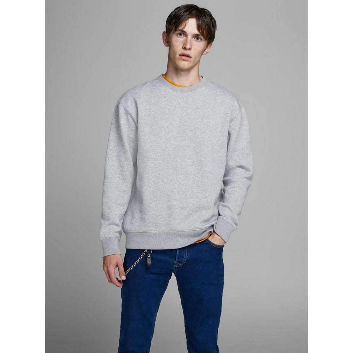 Grey Plain Fleece Full Sleeves Pull Over Sweatshirt For Men Women S Grey