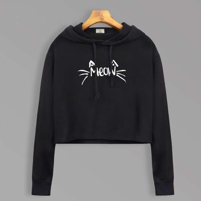 Har Maal Meow Crop Hoodie for women - HB INDUSTRIES - Hoodies & Sweatshirts -