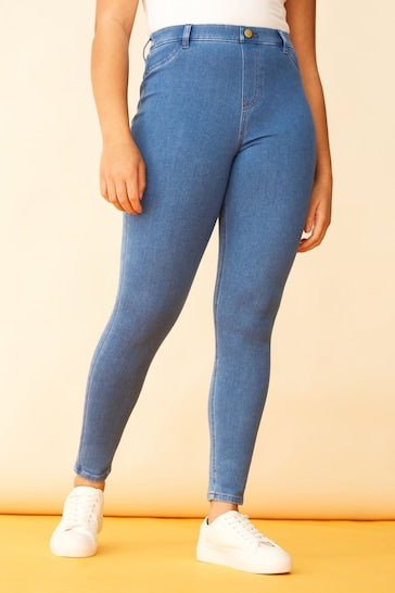 HB Blue Comfort Midwash Jeggings - HB INDUSTRIES - Jeggings & Leggings -