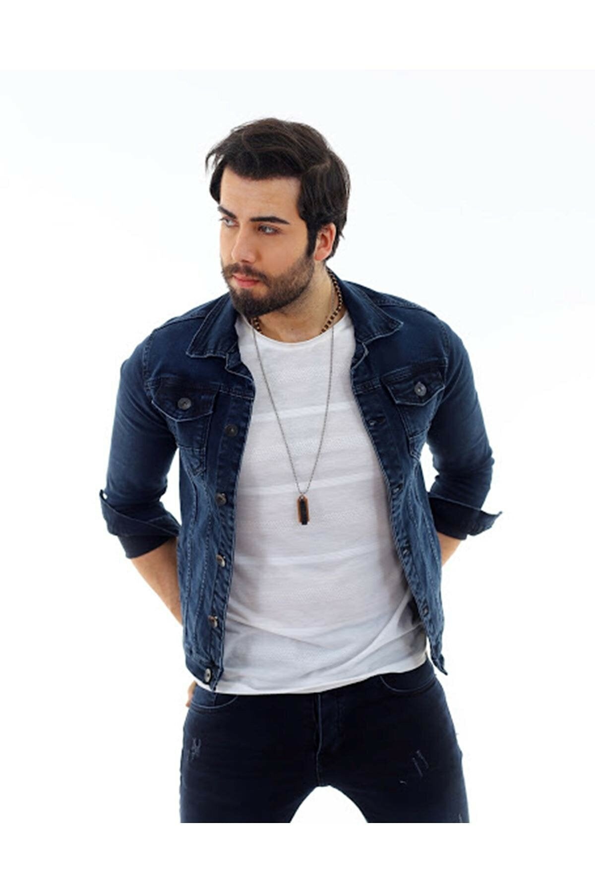 HB Mens Denim Jacket Stretchable Fine Lycra - HB INDUSTRIES - Denim Jacket -