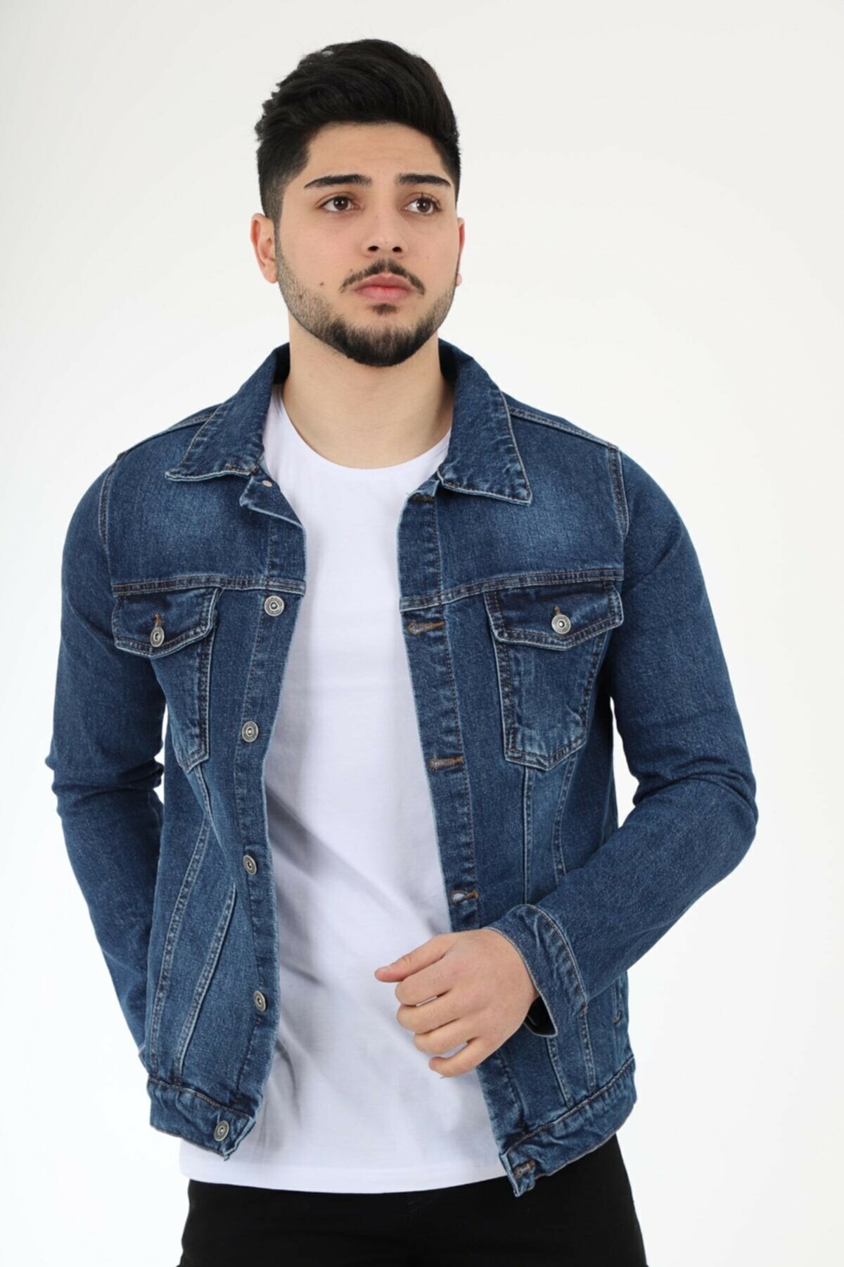 HB Mens Denim Jacket Stretchable Fine Lycra - HB INDUSTRIES - Denim Jacket -