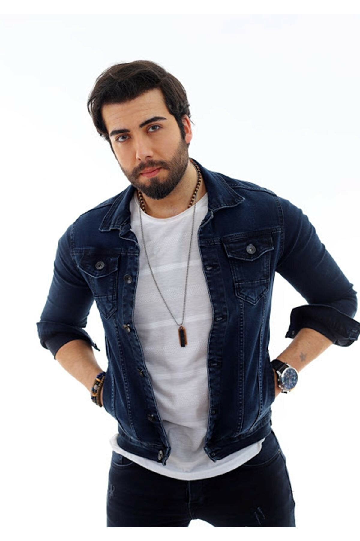 HB Mens Denim Jacket Stretchable Fine Lycra - HB INDUSTRIES - Denim Jacket -