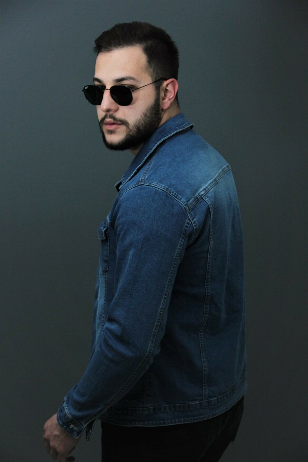 HB Mens Denim Jacket Stretchable Fine Lycra - HB INDUSTRIES - Denim Jacket -