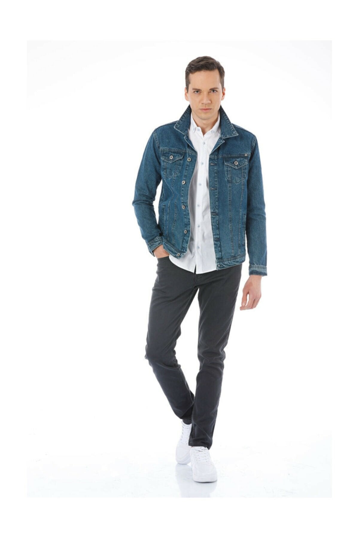 HB Mens Denim Jacket Stretchable Fine Lycra - HB INDUSTRIES - Denim Jacket -