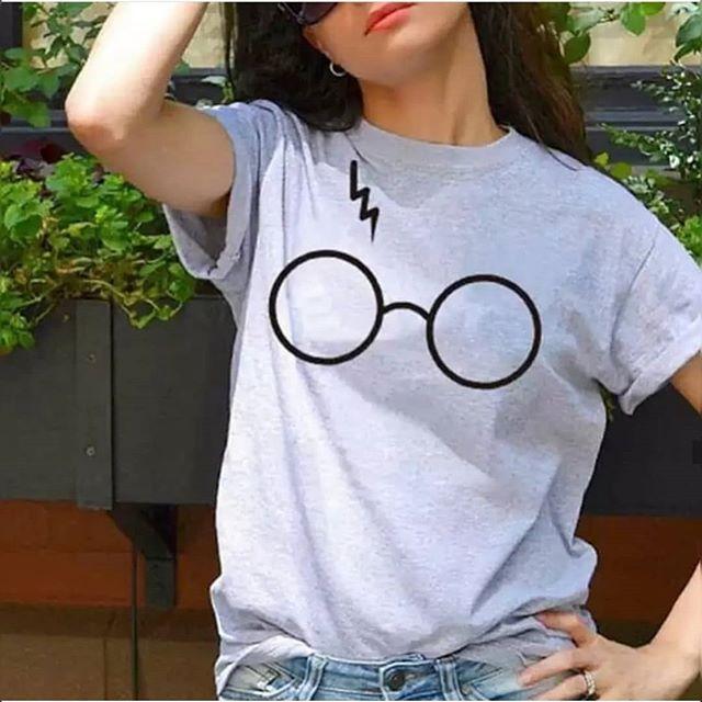 Heather Grey Harry Glasses Cotton Printed T - shirt For Womens - HB INDUSTRIES - Tops & T - Shirts -