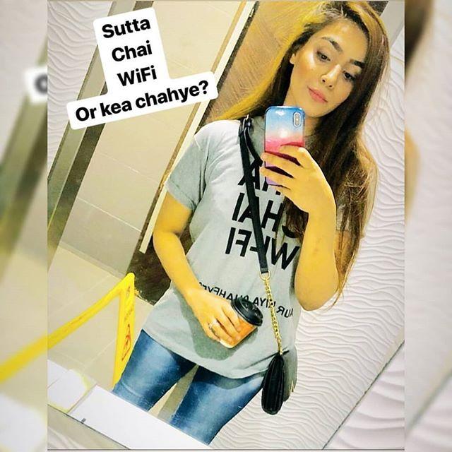 Heather Grey Sutta Chai Wifi Aur Kya Chaye Printed T - Shirt For Women - HB INDUSTRIES - Tops & T - Shirts -