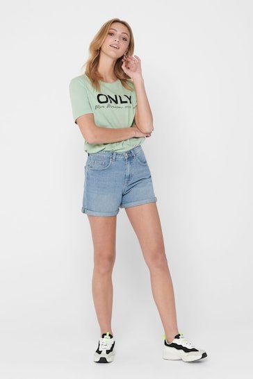 High Waisted Stretch Mom Denim Shorts - HB INDUSTRIES - Shorts & Skirts -