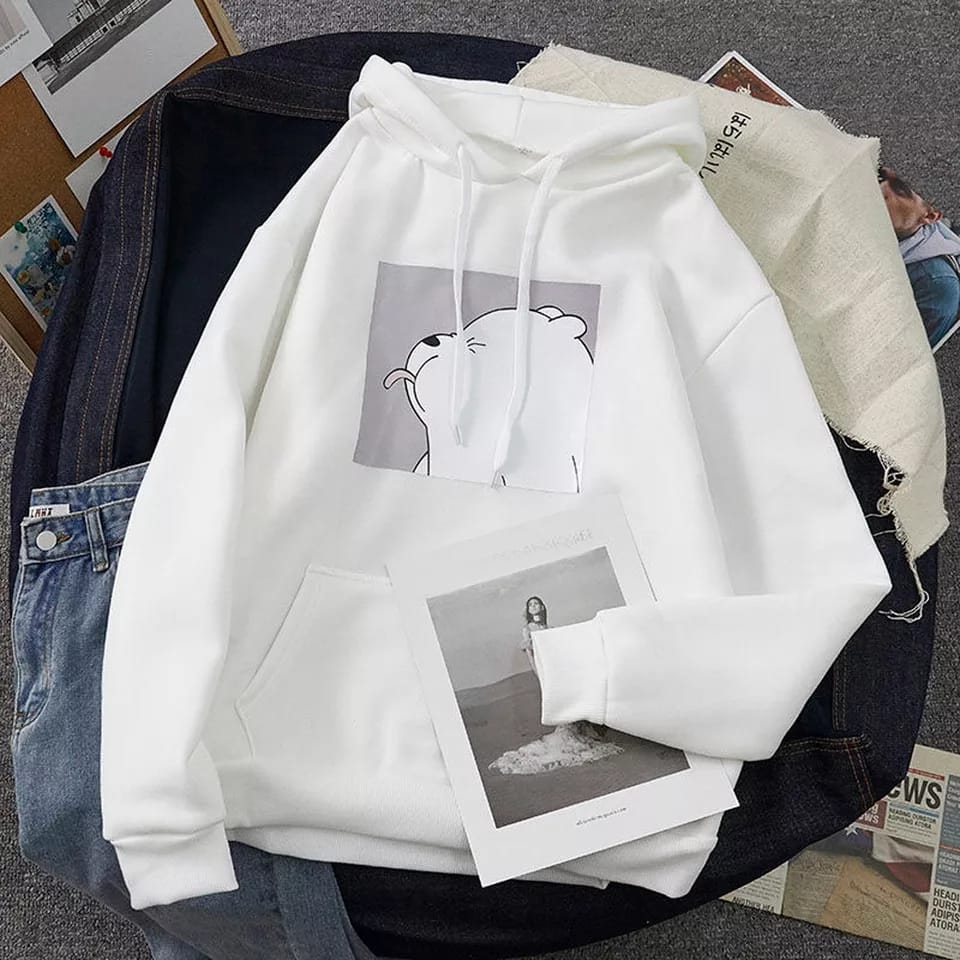 Ice Bear Fleece Full Sleeves Pull Over Hoodie For Women - HB INDUSTRIES - Hoodies & Sweatshirts -