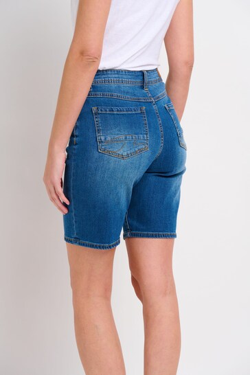 Stretch Denim Longline Shorts
