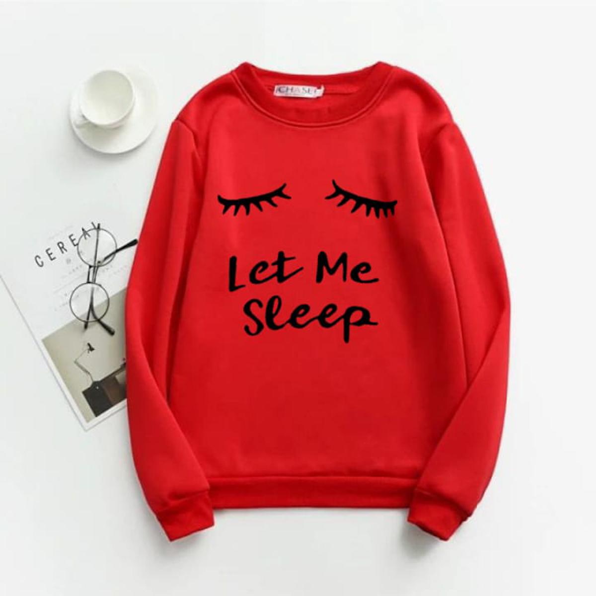 Let Me Sleep Fleece Full Sleeves Sweatshirt For Women - HB INDUSTRIES - Hoodies & Sweatshirts -